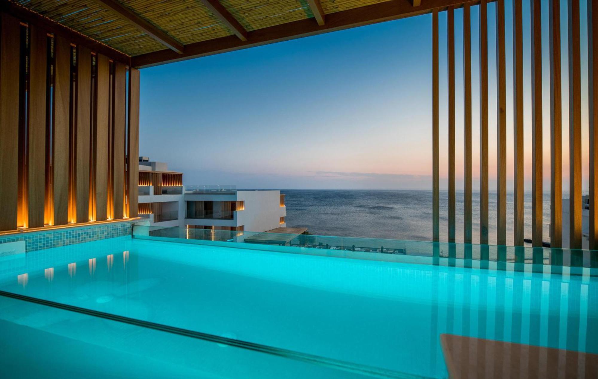 Dazzling Blue Sea View Heated Plunge Pool