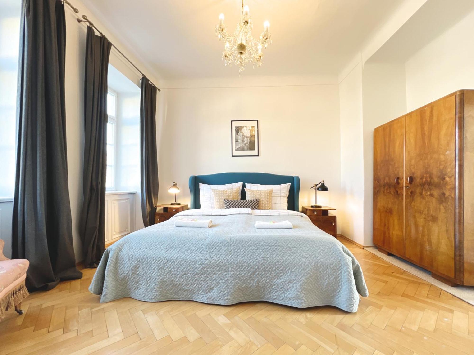 Three-Bedroom Apartment Terrace View of Charles Bridge