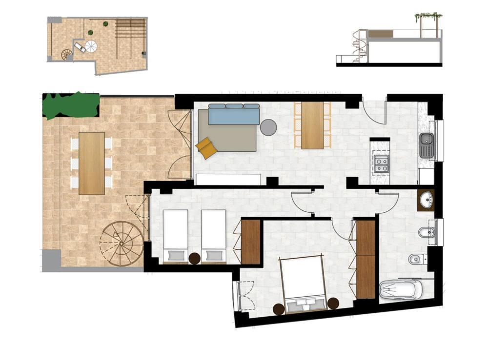 Penthouse Apartment mit 2 Schlafzimmern