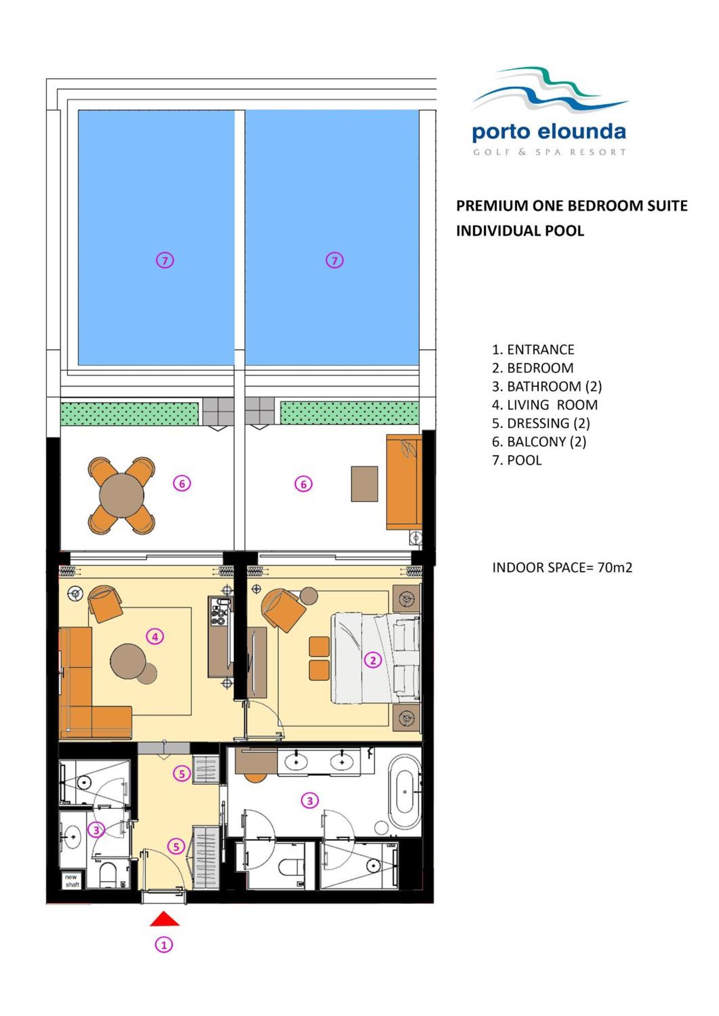 Suite Familiare Premium con 1 Camera da Letto e Piscina Individuale