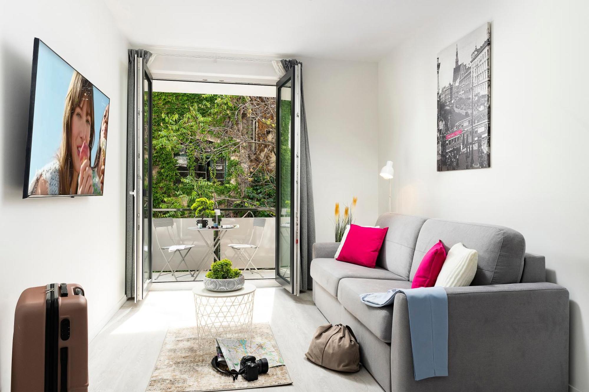 Apartamento de 1 dormitorio con balcón fuera del establecimiento