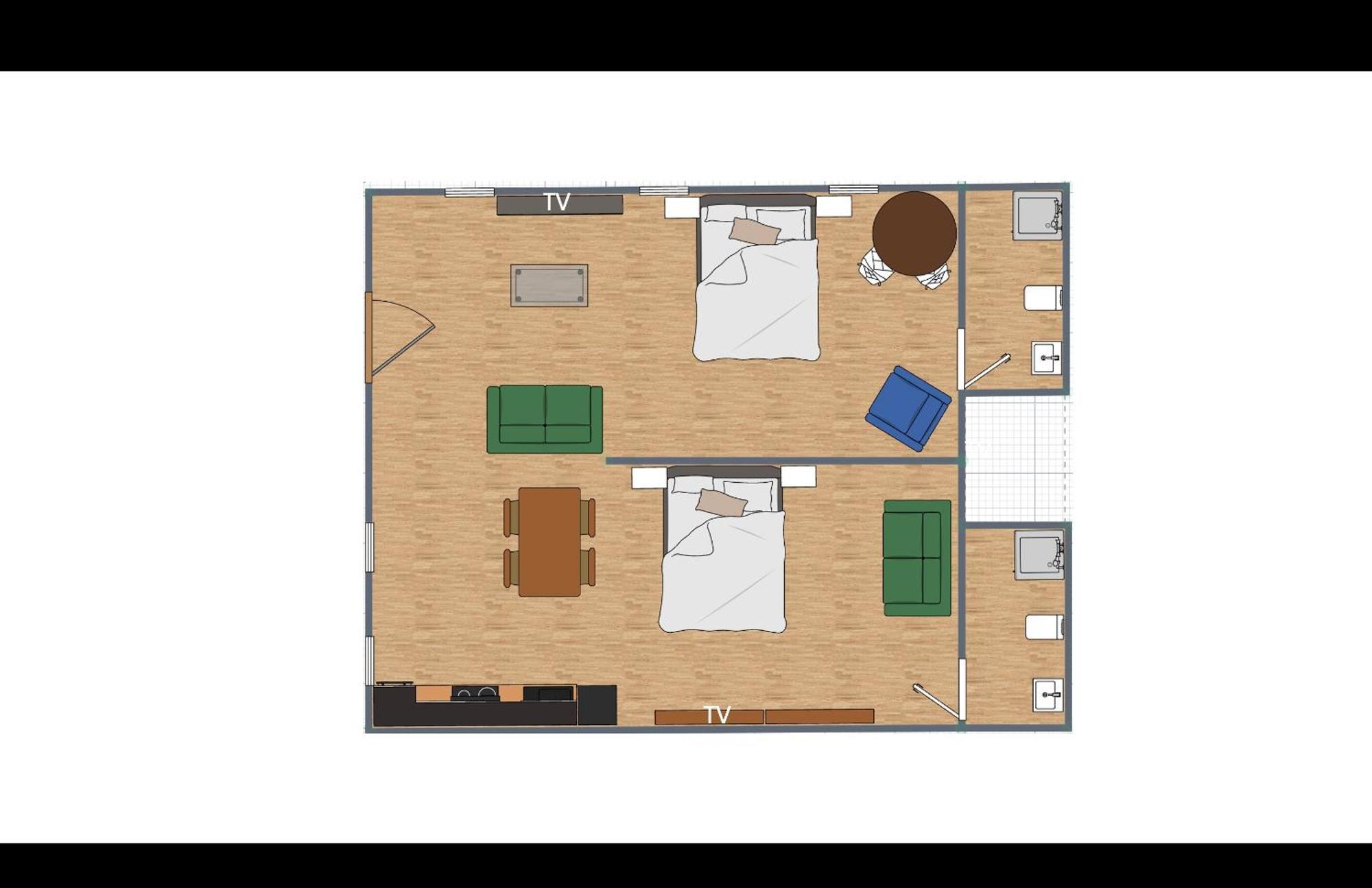 Two-Bedroom Loft Apartment
