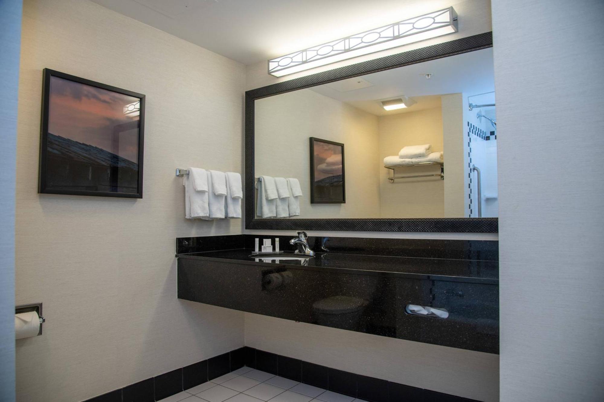 Chambre Lit King-Size avec Douche Accessible en Fauteuil Roulant - Adaptée aux Personnes à Mobilité Réduite