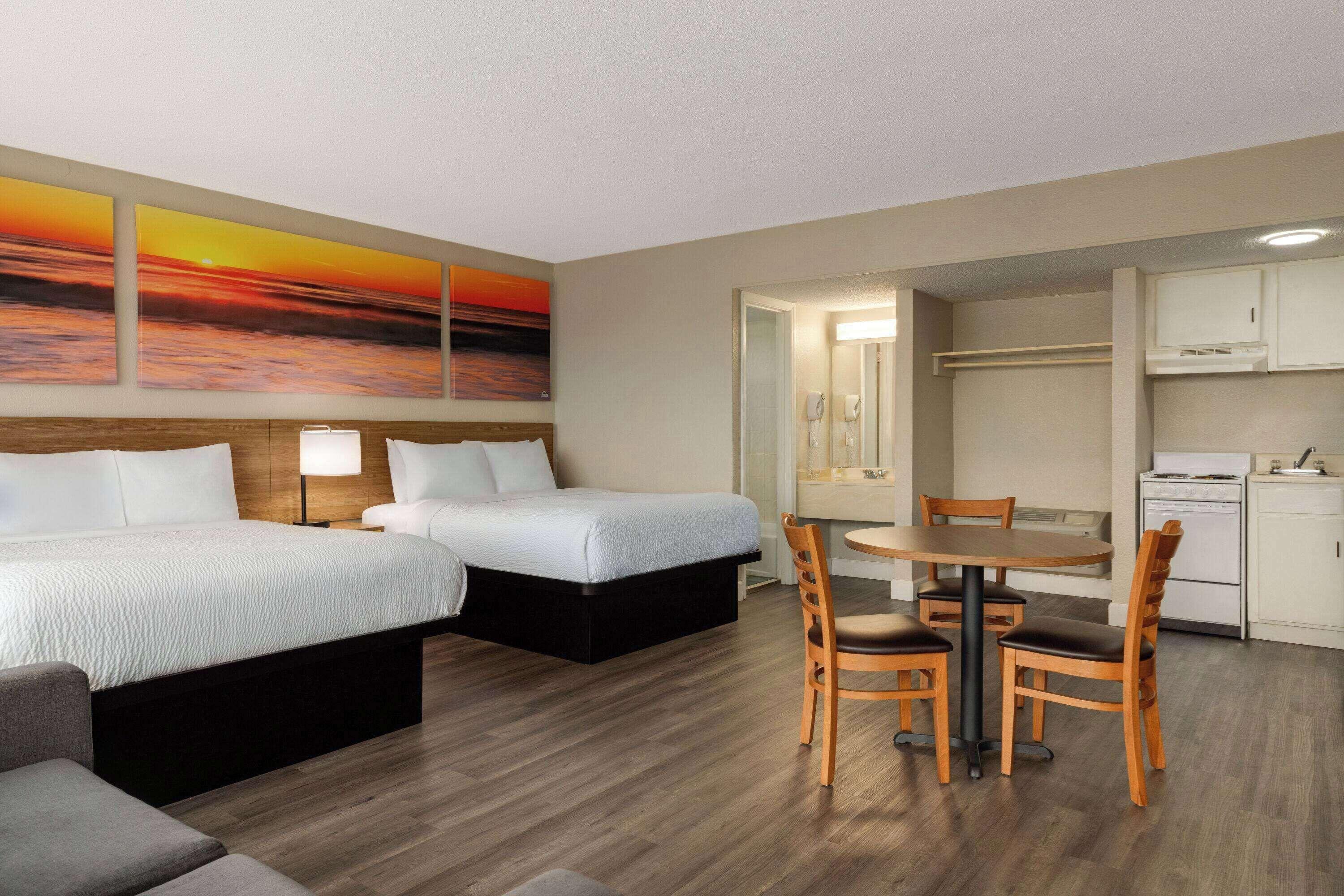 Efficiency Queen Room Two Queen Beds Street View Non-Smoking