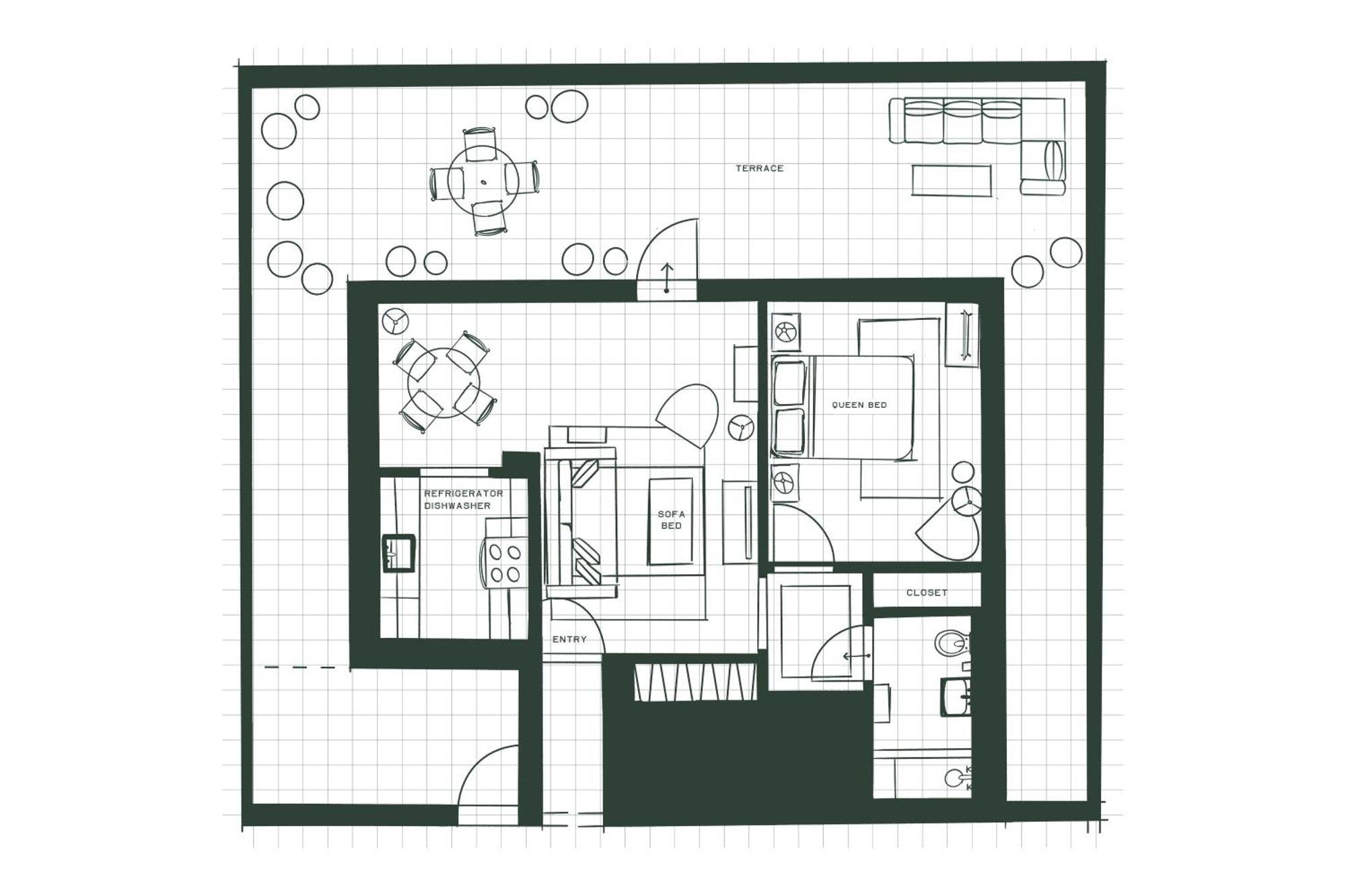 The One-Bedroom Penthouse Apartment
