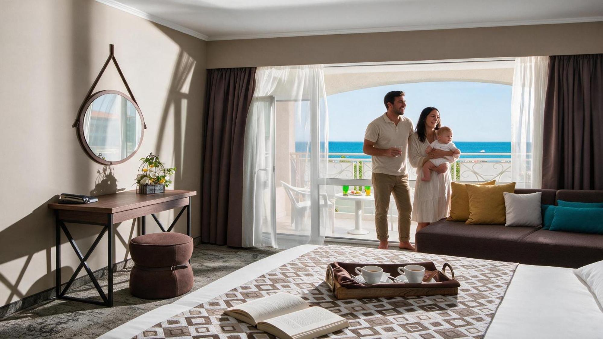 Deluxe Twin Room Sea View Balcony Pool Access & WiFI