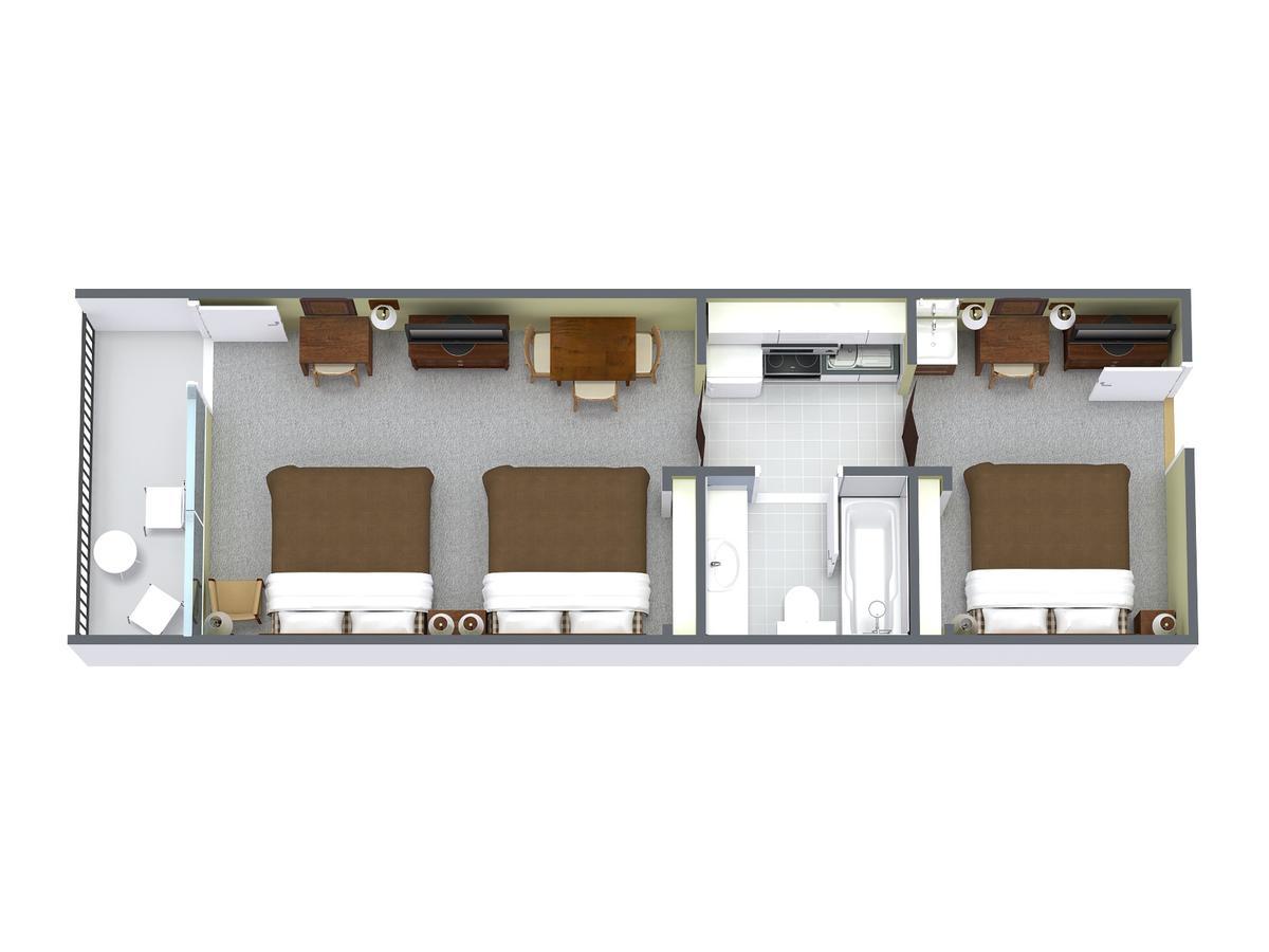 Suite 2 Chambres avec Coin Cuisine - 3 Lits Queen-Size - Côté Océan - A2