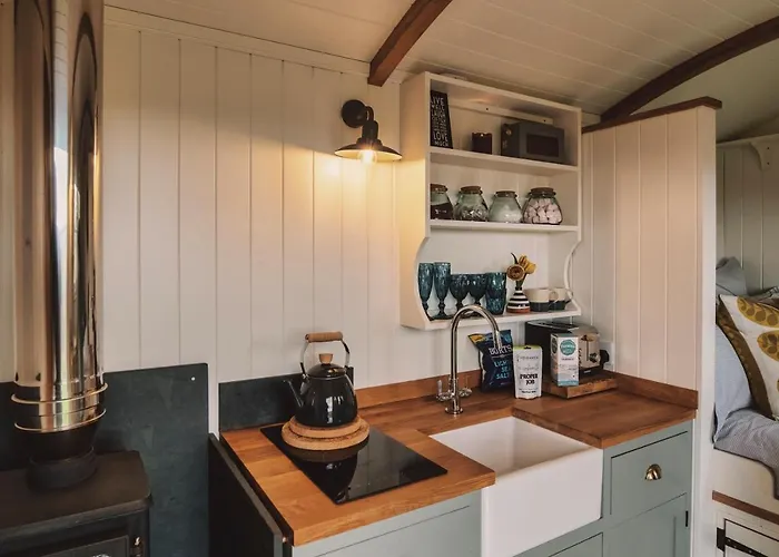 Luxury Shepherd'S Hut On Meadow With Outdoor Bath In Mid Cornwall